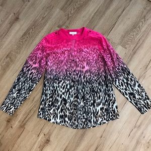 Calvin Klein ombre animal print blouse, sz. M
